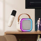 ⏰🔥BEGRENSET TID: 50 % RABATT!🎁Mini karaokemaskin med trådløse mikrofoner