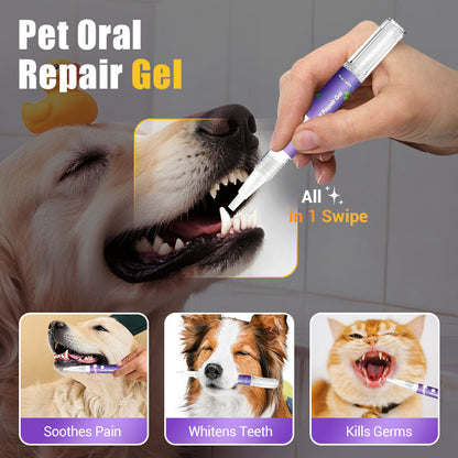 ⏰🔥BEGRENSET TID: Kjøp 1, få 1 gratis！bare 99,99 kr!🐱🐶Tannbørste med gel for reparasjon av kjæledyrs munn