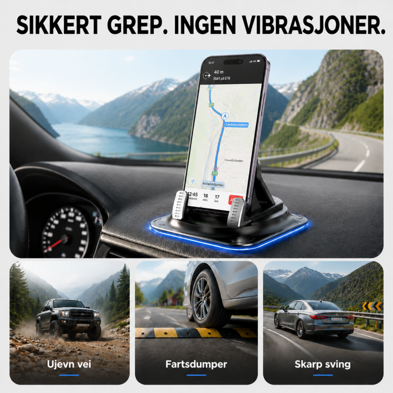 360° roterbar mobilholder til bil