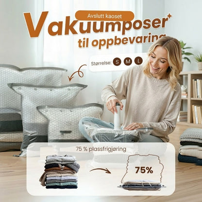 Reisevakuumpakningsposer og bærbart pumpesett