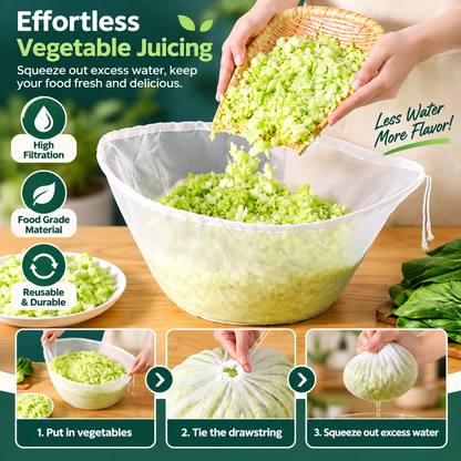 ⏰🔥BEGRENSET TID: bare 99,99 kr!🥬Pose til soyamelk og flerbrukssil i metallnett