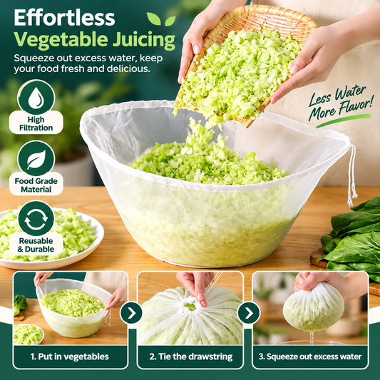 ⏰🔥BEGRENSET TID: bare 99,99 kr!🥬Pose til soyamelk og flerbrukssil i metallnett