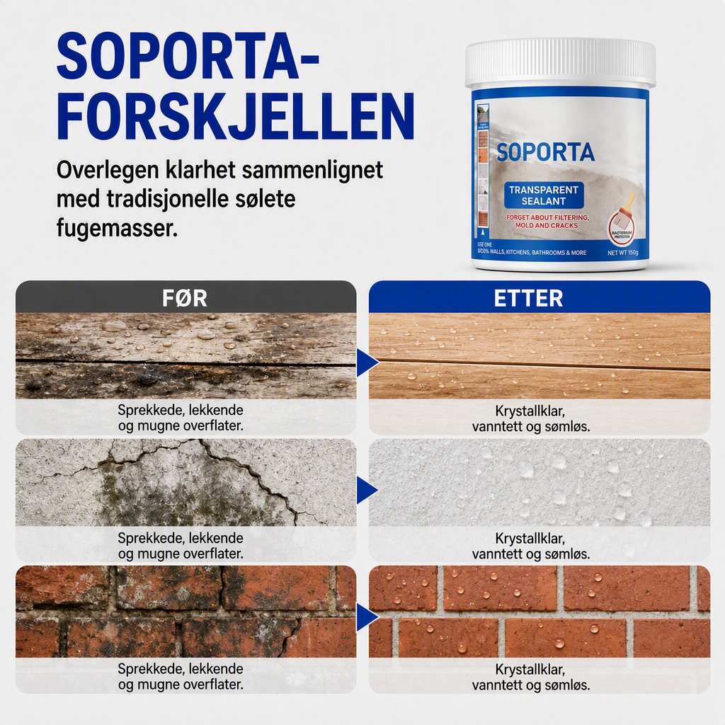 Vanntett tetningsmasse for flere overflater