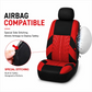 Biltrekk til 5 seter – universelle, pustende stofftrekk til for- og bakseter, kompatible med airbag, full beskyttelse, passer til de fleste biler, lastebiler, varebiler og SUV-er, røde, grå, svarte og blå biltrekk