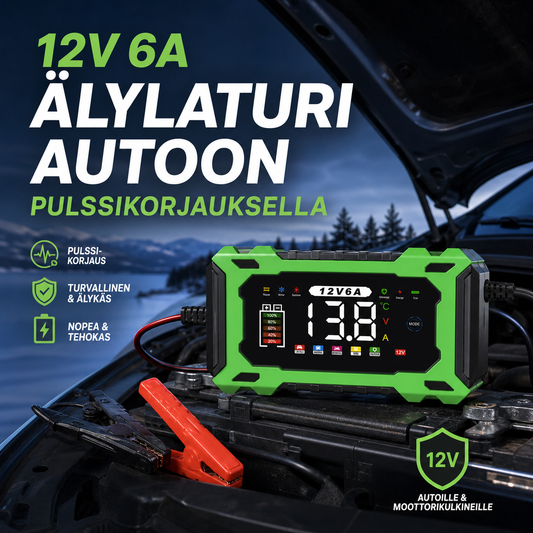 ⏰🔥BARE I EN BEGRENSET PERIODE – 50 % RABATT! ⚡ 12 V 6 A smartlader til bilen med pulsregulering – lader raskt og sikkert og forlenger batteriets levetid! 🚗🔋