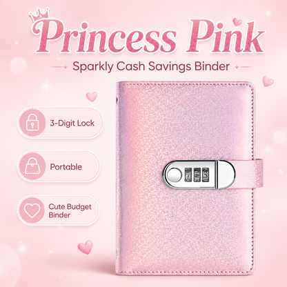 ✨ SparkleLock spareperm med 3-sifret kombinasjonslås – budsjettorganiserer med plass til 100 sider for spareutfordringer, økonomiske mål og gaver 💖