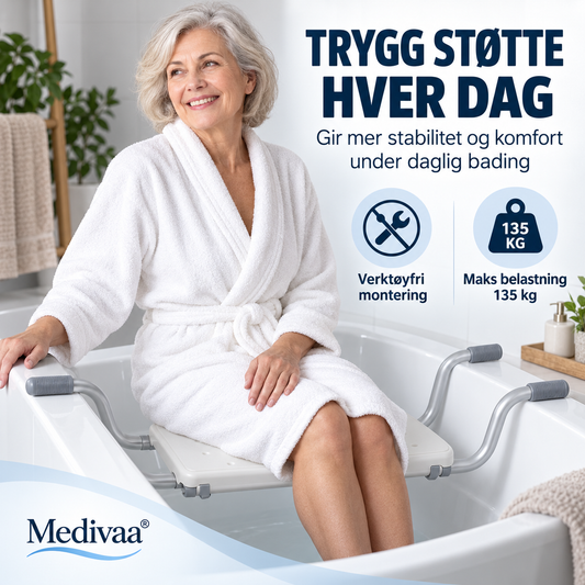Sittebrett til badekar med sklisikker overflate