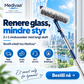 2-i-1 Vindusvasker med Langt Skaft – Svamp & Nal, 120 cm Rekkevidde