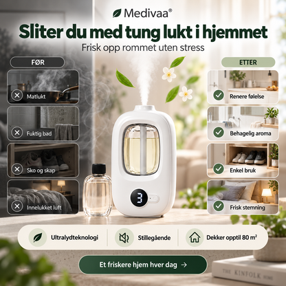 🌿 Smart aromadiffuser – 8 dufter, 4 nivåer, nattlampe. Frisk luft i alle rom! ✨💨