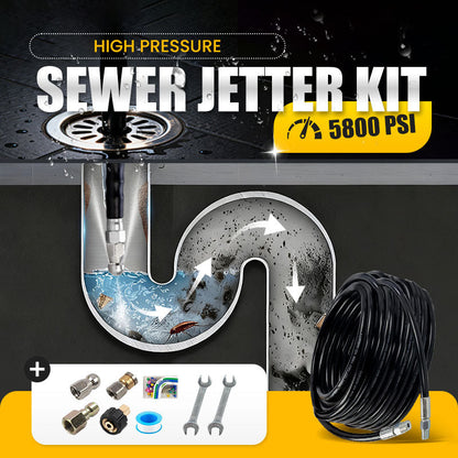🚿 5800 PSI kloakkrensesett – Roterende dyse og forsterket slange for å rense tette rør 🛠️✨ – Gratis frakt