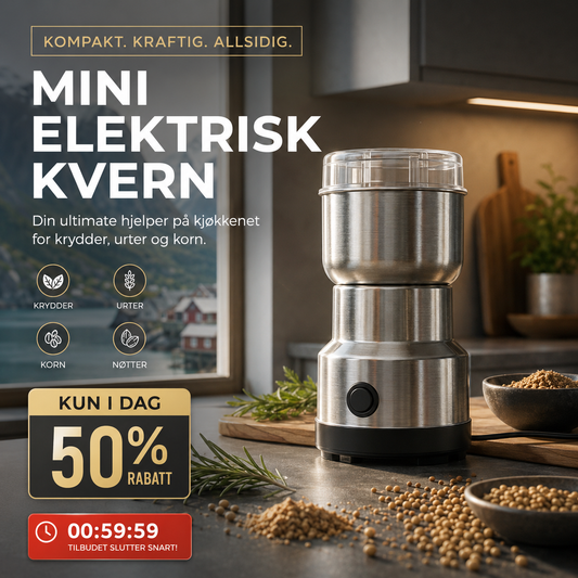 Elektrisk kvern i rustfritt stål til mange formål
