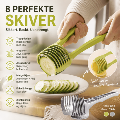 🍋 Kjøkkenhjelper – 8 båter på én gang, beskytter fingrene. Hengbar og enkel å rengjøre! 🔪✨