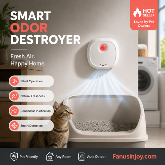 🔥50 % rabatt i en begrenset periode! 🌬️Si farvel til ubehagelige lukter med denne! Smart Quiet Pet Odor Eliminator