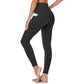 Yogaleggings med høy midje, forsterket sete, magefunksjon og sidelomme
