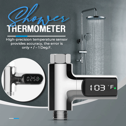 🔥Julekampanje: 50 % RABATT!!!🔥🌡️ DUSJTERMOMETER – LCD-skjerm med bakgrunnsbelysning, enkel installasjon uten verktøy, IPX7 vanntett, perfekt for moderne baderom 🛁✨