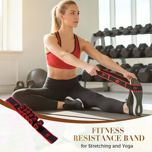 Justerbart 8-Segment Yoga Motstandsband – Perfekt for Strekk & Dans Trening | 50% RABATT!