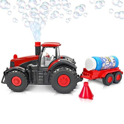 🎅JULEUTSALG 50 % RABATT!!🎁Bobletraktor med bobletilhenger – realistisk leketøy for barn med lys og lyd🚜🫧
