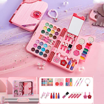 🎀 Prinsesse-sminkesett for jenter | Komplett sett med kurv for lek i kongelig stil