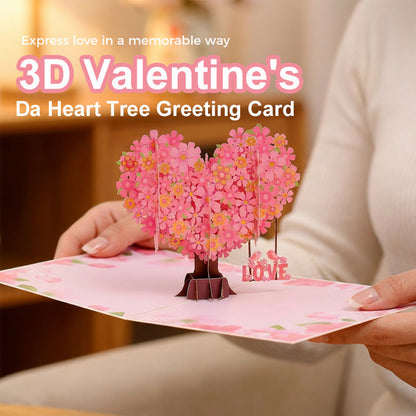 💝3D Valentinsdag HjerteTre Kort – lett å åpne, fin for gave✨
