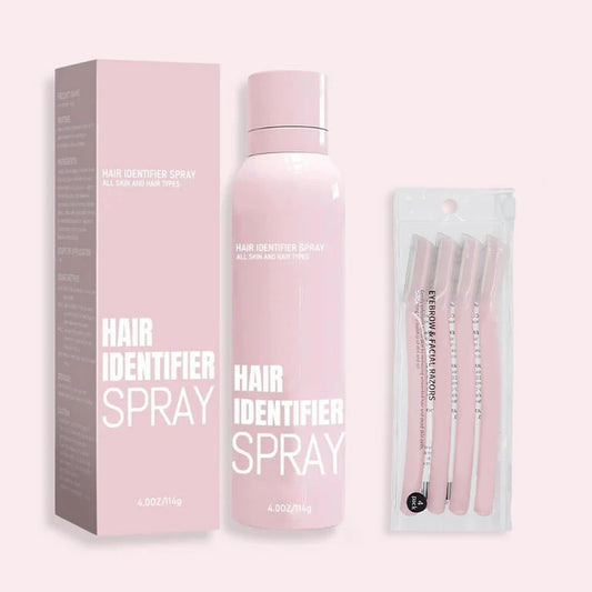 Håridentifiseringsspray + Dermaplanerset ✨ – Lett Fjern Uønsket Hår & Silkeglatt Hud i Minutter!