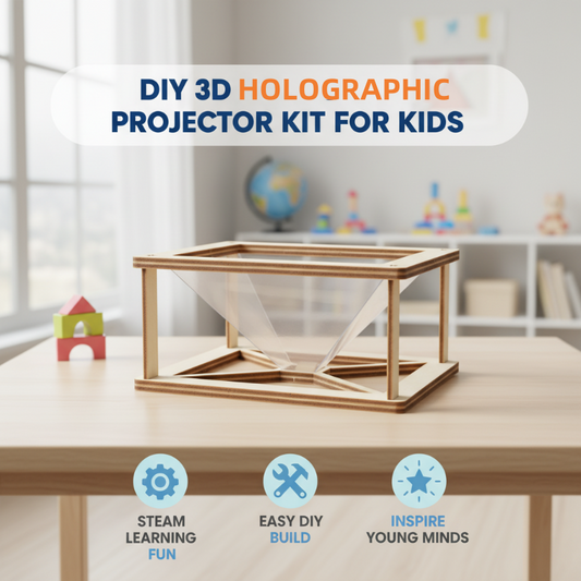 🧒🎁 Gjør-det-selv sett for holografisk projektor - Bygg sammen med barnebarna. Perfekt til søsken! Kjøp 2, få 1 gratis