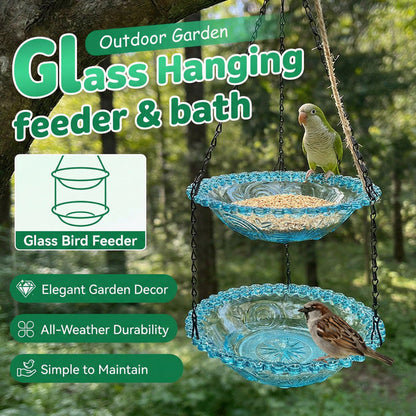 🐦 50 % RABATT! ⏳ Hengende fuglematstasjon og fugledrikkebeholder i vintage-stil – 2-i-1-design, værbestandig og perfekt for hagen 🌿