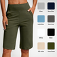 🔥Yogashorts med høy midje og lommer for kvinner – Størrelse