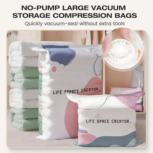 Store vakuumkompresjonsposer til oppbevaring – uten pumpe 🧳✨📦