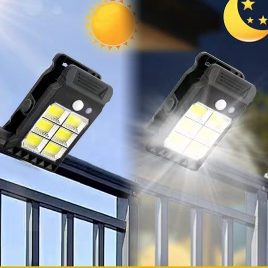 Solcelledrevet klemlampe med bevegelsessensor