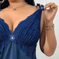 🥳2026 HOT SALE🥳💞 Over 50 000 solgte eksemplarer! 👗🌸 50 % RABATT!  Pyjamasett med topp og shorts med blonder – mykt, satenglignende stoff, justerbare stropper og V-hals.