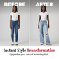 Women's Casual Ripped Wide-Leg Jeans