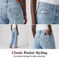 Women's Casual Ripped Wide-Leg Jeans