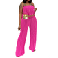 Women's Strapless Top & Wide-Leg Pants Set