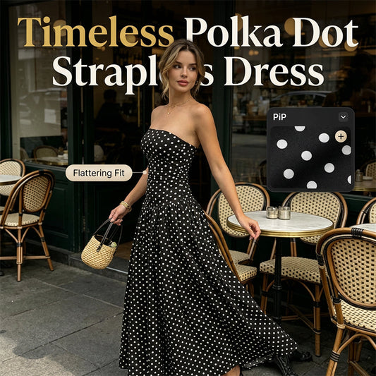 ✨ Prikket stroppeløs kjole for damer – et elegant ferietips! ✨