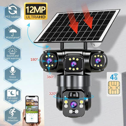 ⏳Tidsbegrenset tilbud⏰6K 9 MP utendørs Wi-Fi-overvåkningskamera | 10x zoom, 3 objektiver, 360° PTZ | IP66 vanntett, fargenattvisjon, toveis lyd, bevegelsessporing
