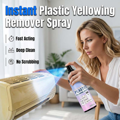 Allsidig spray mot gulning av plast