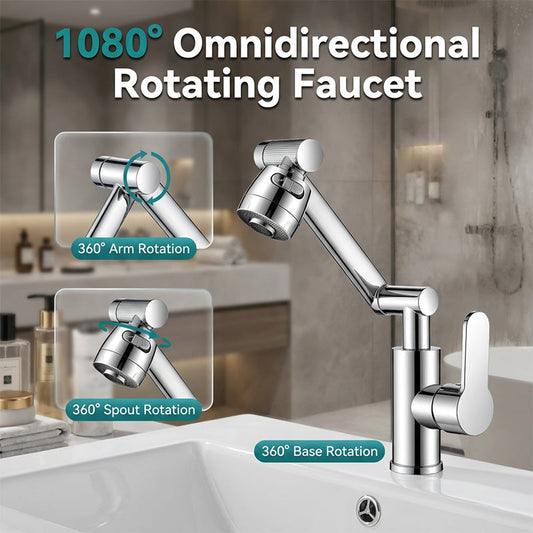 🥳2026-TILBUD🥳💞Over 50 000 solgt!🚰✨ 50 % RABATT! Kran med mekanisk arm som kan dreies 1080° – Vask håret enkelt i vasken uten sprut. To strømningsmoduser. Rustfast og moderne. 🛡️💦