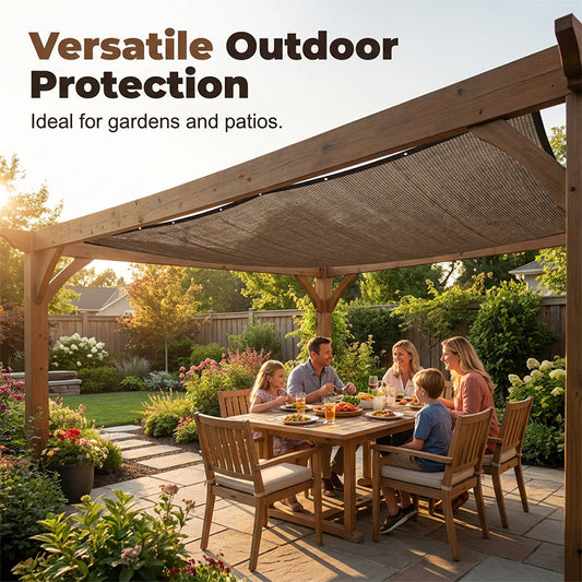 ❄️Sommerfrisk 50 % rabatt!☀️UV-bestandig skyggeduk for hage og terrasse – pustende solskjermnett med forsterkede kanter