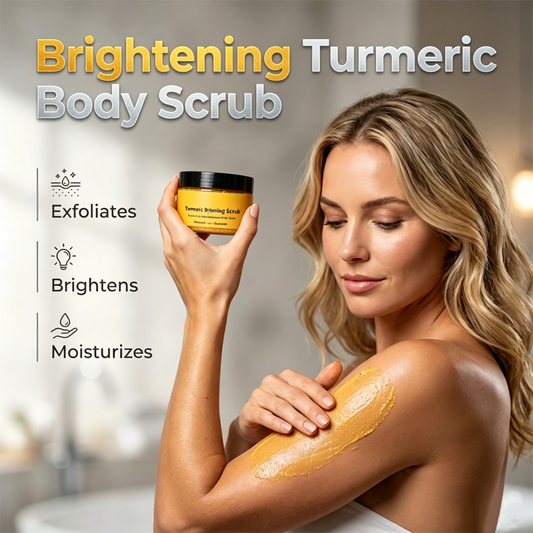 🛁50 % RABATT🧴 Turmeric Brightening Body Scrub | Eksfoliering med naturlig havsalt · Nærende jojobaolje · Reduserer matthet · Til ansikt og kropp