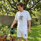 2-delers sett med casual topp og shorts for menn – løs passform, pustende og fargebestandig grafisk trykk 😎👕