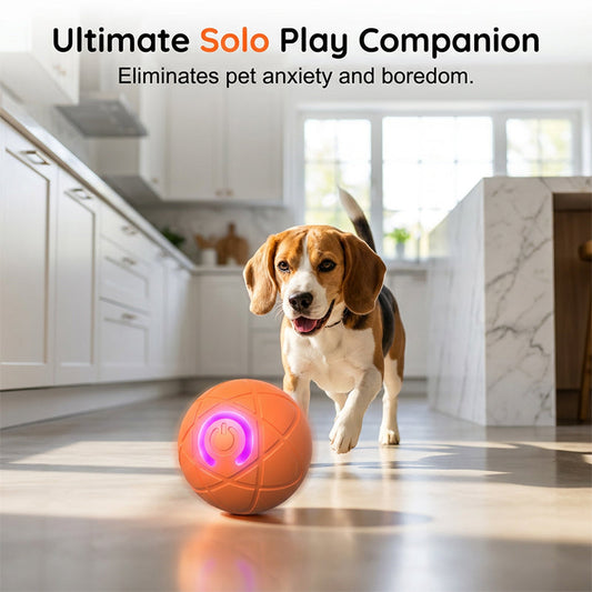 🐾 SMART DYREBALL MED AUTOMATISK SPRINGEFUNKSJON OG FJERNBETJENING — 3 interaktive moduser | Tyggebestandig E-TPU | Oppladbar via USB-C 🎾
