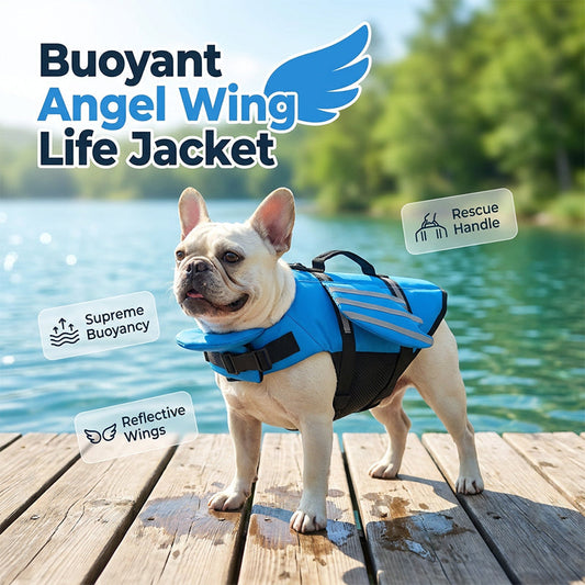 🥳2026 SUPERTILBUD🥳💞Over 50 000 solgt!🐕👼 50 % RABATT! Reflekterende redningsvest med englevinger til hunder – Høy oppdrift, håndtak for rask redning og pustende netting. Reflekterende striper for svømming om kvelden. Trygt og søtt! 🌊✨