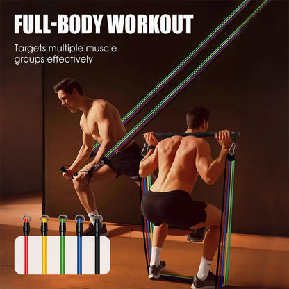 💪 Motstandsbånd Sett med Håndtak – Komplett Hjemmegym for Styrke & Tøying! ✨ 5 Motstandsnivåer – Perfekt for Nybegynnere & Erfarne. 🏋️ Bærbar & Allsidig – Kjøp 3 for 10% Ekstra Rabatt! 🏠