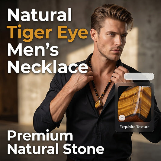 🥳2026 VARMT SALG🥳💞50 000+ SOLGT!🪨🔮 50 % RABATT! Herrekjede med tigerøyeperler – Naturlig edelsten, håndvevd snor, justerbar lengde. Styrke og beskyttelse i hver perle. Et tidløst smykke for den moderne mannen! 💪✨