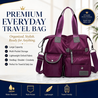 👜50 % RABATT PÅ BEGRENSET SALG! Vanntett Oxford-veske med stor kapasitet for kvinner, veske med flere lommer og 3 bæremåter, crossbody-skulderveske for daglige reiser, jobb og shopping
