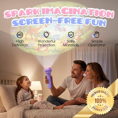 ⏰🔥BEGRENSET TID: bare 99,99 kr!⏰ Læringsprojektor med lommelykt for barn 🔦 Klikk, projiser og lær – et nattlig eventyr i lommeformat ✨