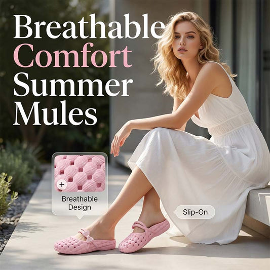 🎉 BEGRENSET TID: 50 % RABATT! 👡 Pustende mules med sløyfe – skybløde slip-ons ☁️