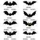 Halloween 3D-klistremerker med flaggermus-motiv – sett