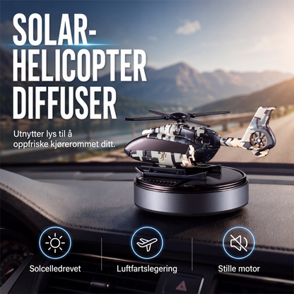 Solcelledrevet roterende helikopterformet bilduftspreder