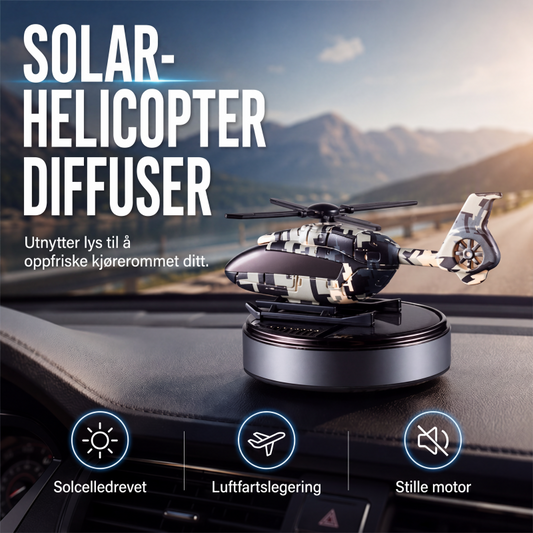Solcelledrevet roterende helikopterformet bilduftspreder
